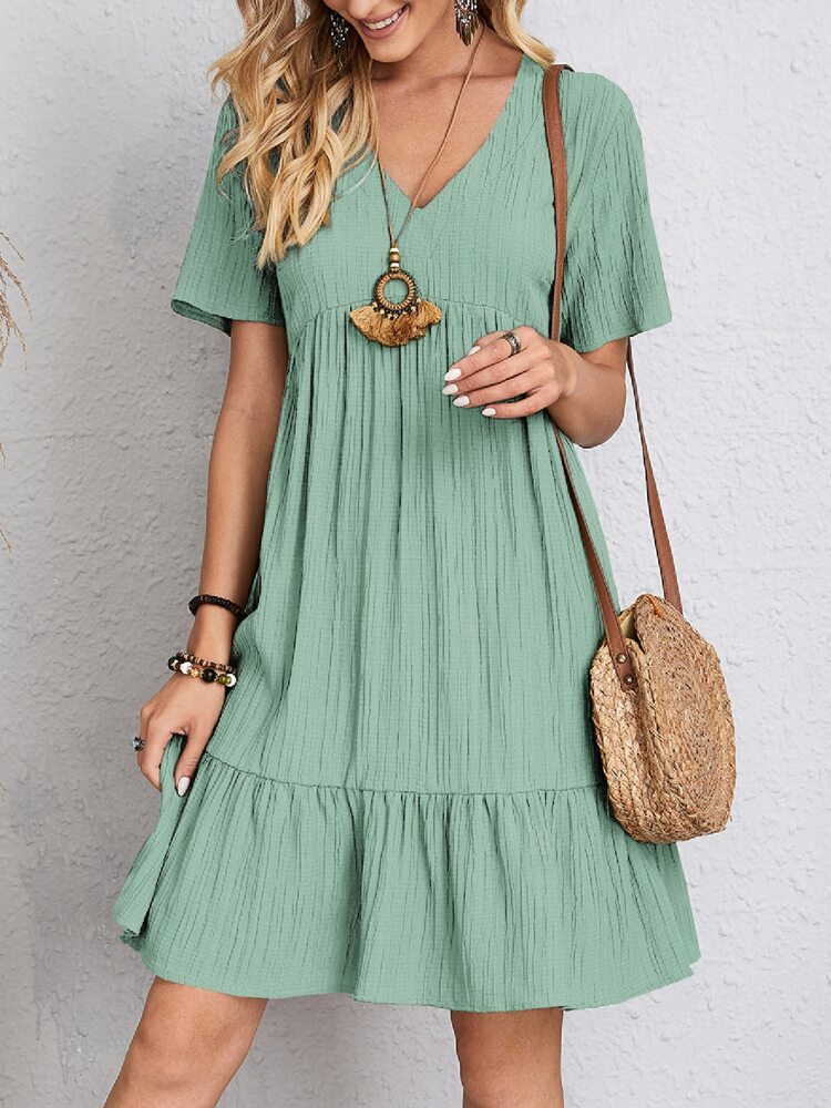 Women's Dress | Mini Tiered with V-Neck