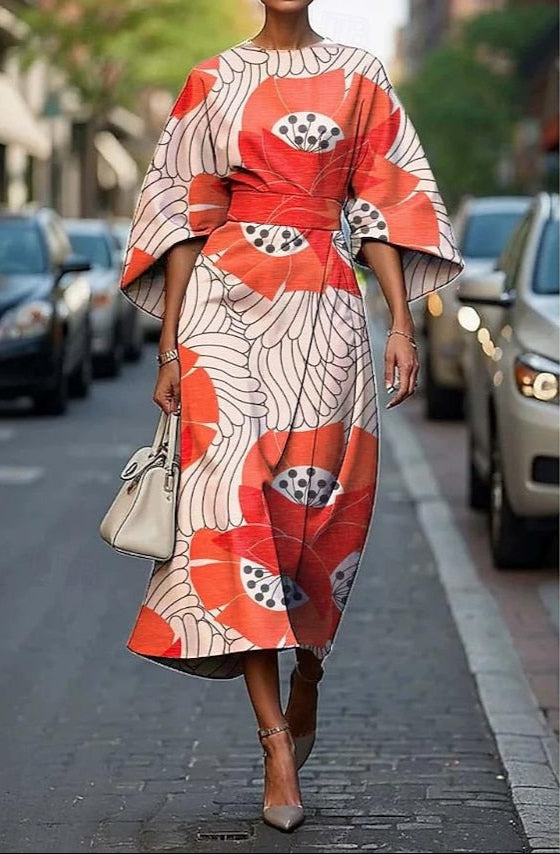 Dames Midi Jurk Bloemenprint Charmant