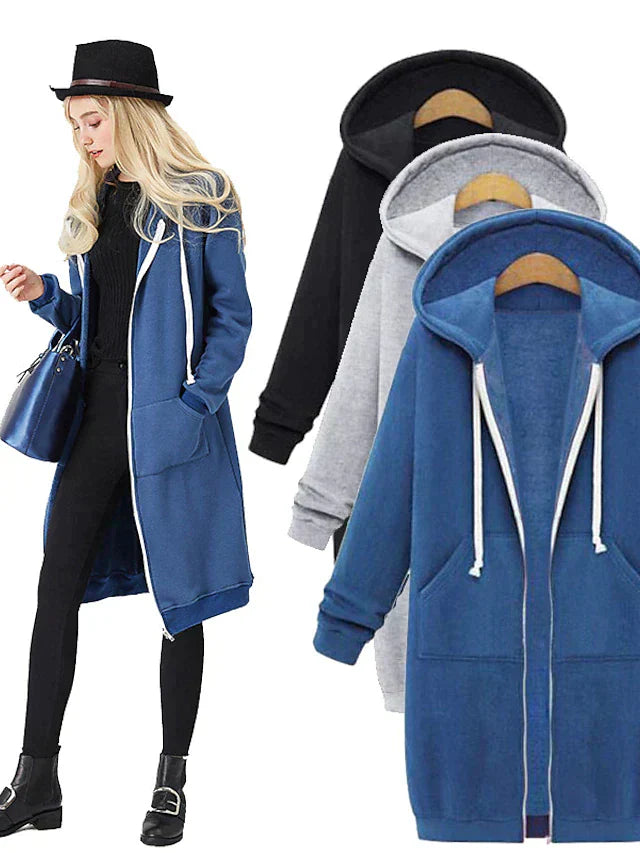 Rikelle Vest | Dames Lange Wollen Capuchon Vest