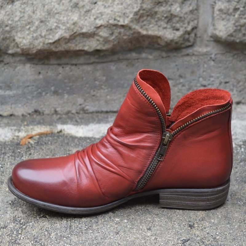 Dames Herfst Enkelboots van Leer