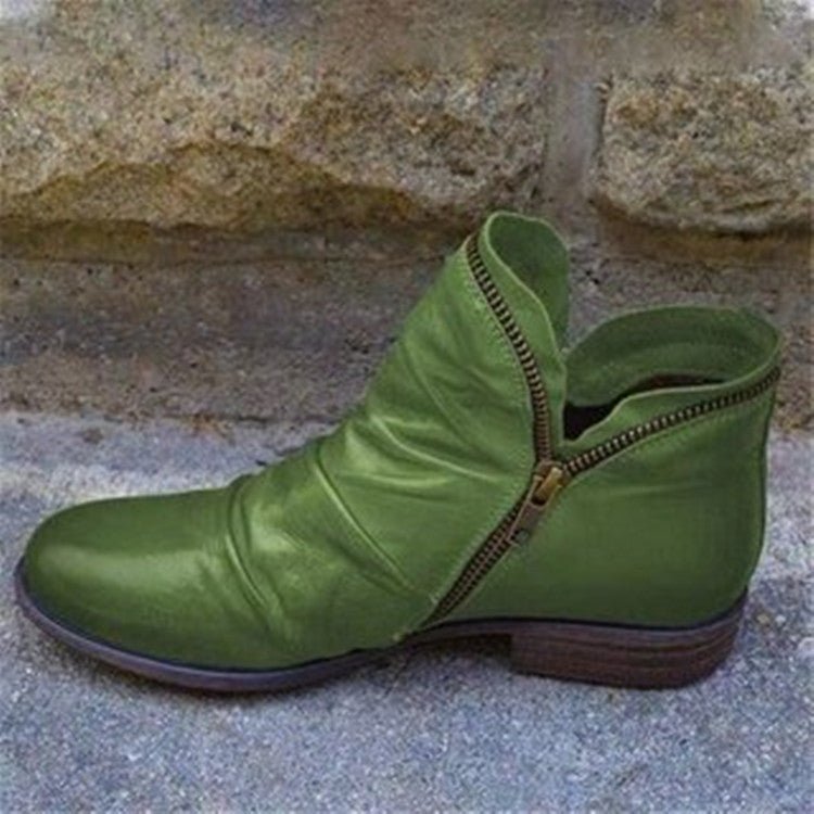 Dames Herfst Enkelboots van Leer