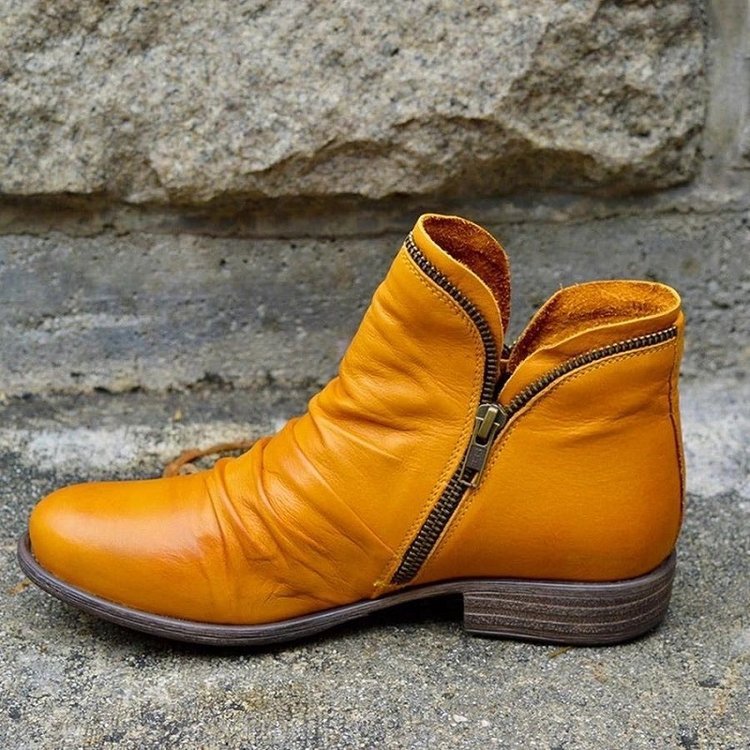 Dames Herfst Enkelboots van Leer