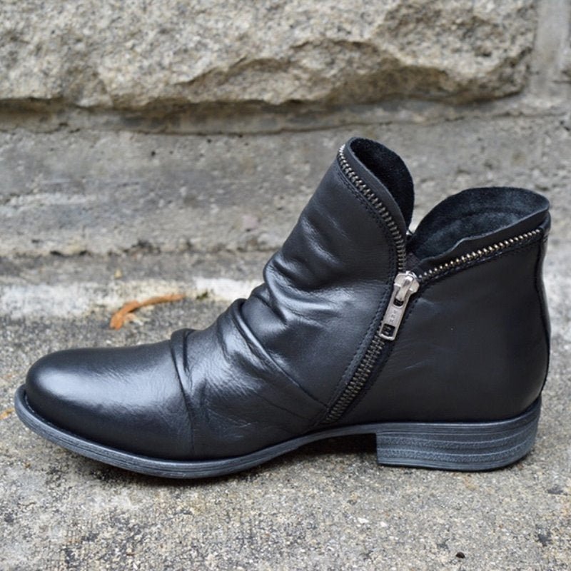 Dames Herfst Enkelboots van Leer