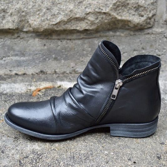Dames Herfst Enkelboots van Leer