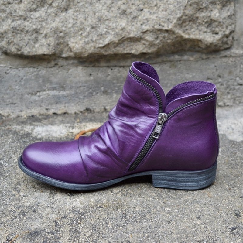 Dames Herfst Enkelboots van Leer