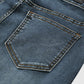 Belka Jeans | Midden taille Flamingo Geborduurde Jeans