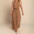 Dames Maxi Jurk Stippenprint