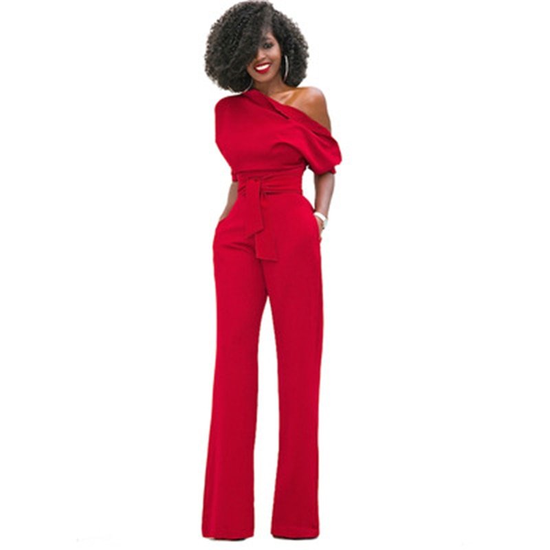 Junita Jumpsuit | Slim-Fit Eén-schouder Jumpsuit