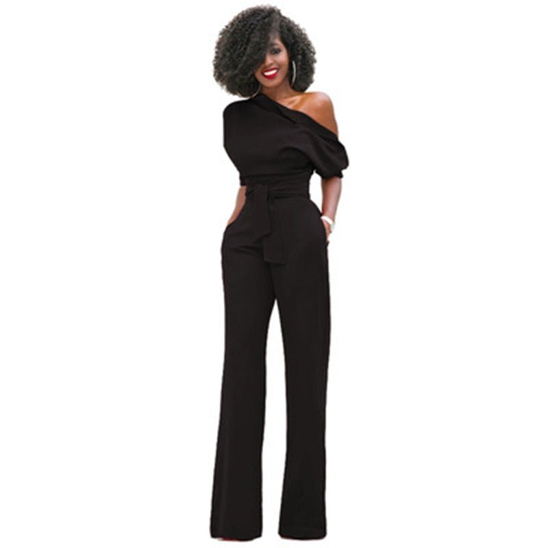 Junita Jumpsuit | Slim-Fit Eén-schouder Jumpsuit