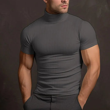 Lyle Overhemd | Heren Effen Kleur Turtleneck Overhemd