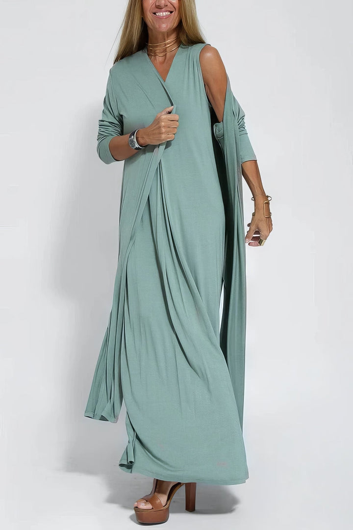 Dames Maxi Jurk met Vest Set
