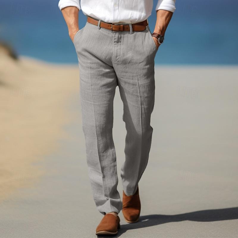 Heren Linnen Broek Zomerse Pasvorm