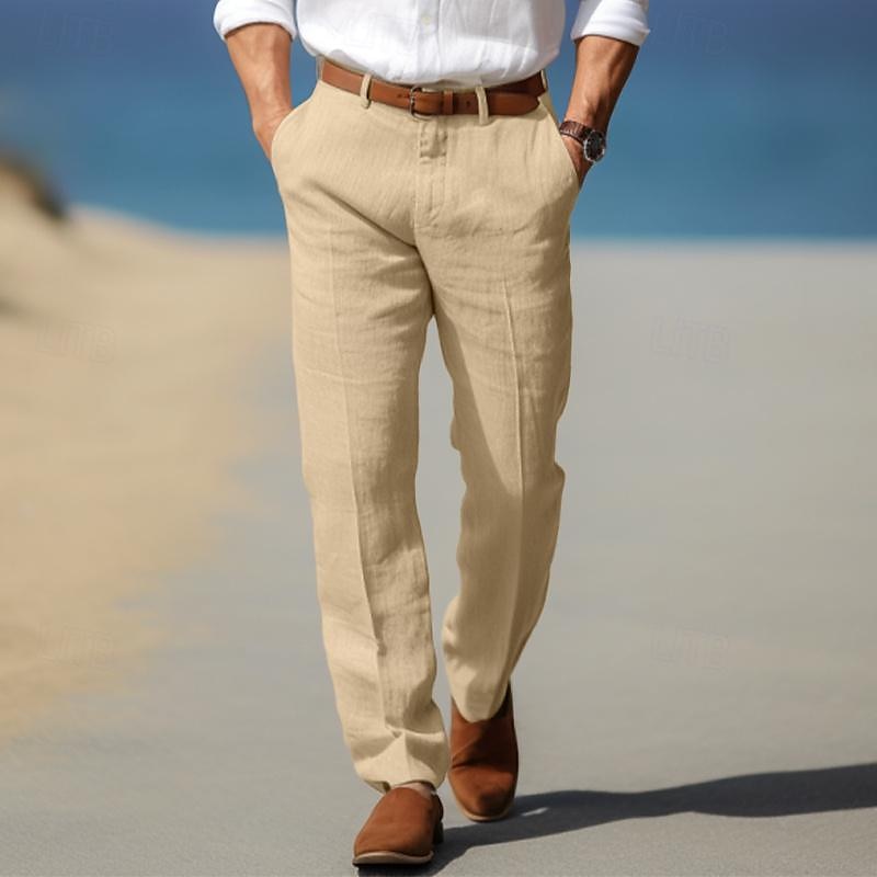 Heren Linnen Broek Zomerse Pasvorm