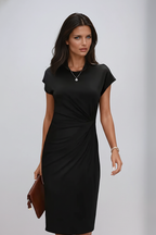 Dames Midi Jurk met Geplooide Taille