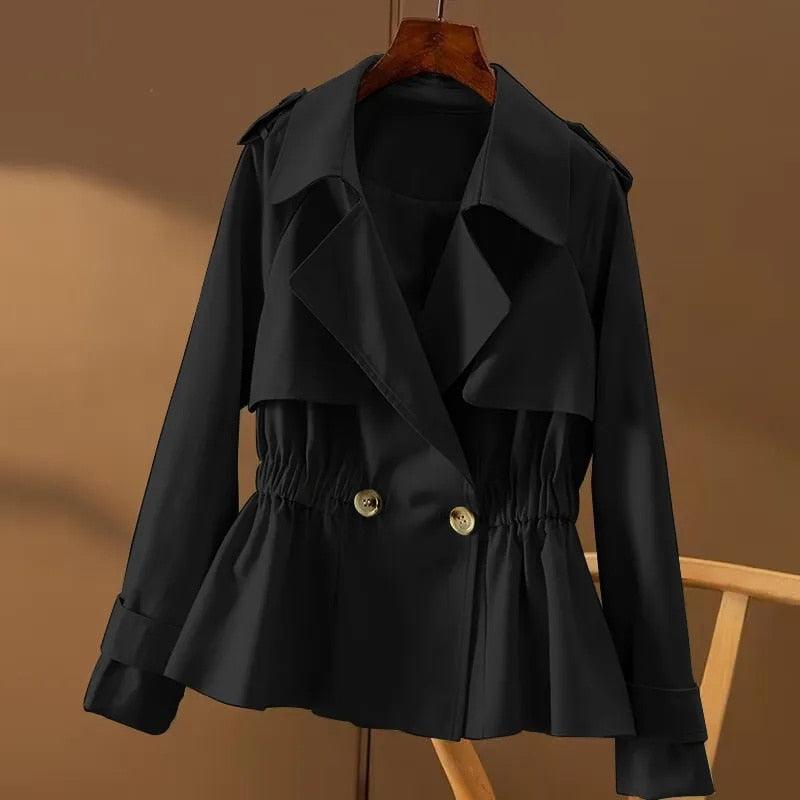 Zwarte Korte Trenchcoat | Isabel Jas - Carla Moda
