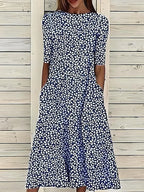 Dames Coastal Midi Jurk Bloemenprint