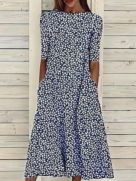 Women's Coastal Midi Dress Floral Print